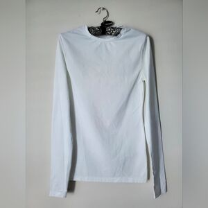 Acne Studios Women's Long Sleeve Crew Neck Top Cotton/Elastane White Sz S NWOT